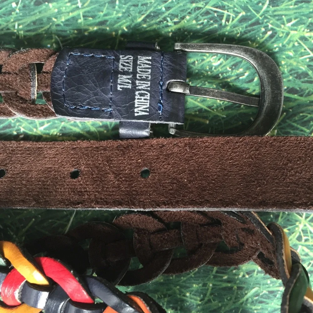Multi-Colored Linked Ringed Belt